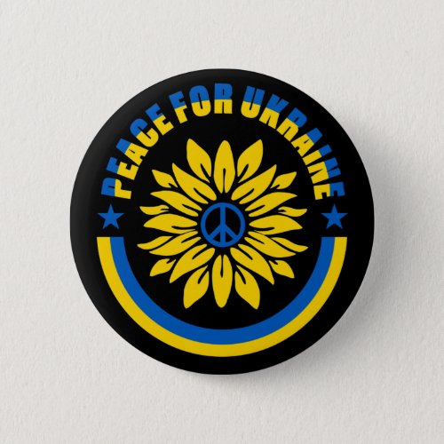 Peace For Ukraine Zelensky Sunflower Button