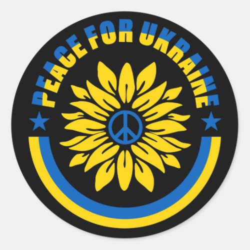 Peace For Ukraine Zelensky Sunflower Classic Round Sticker
