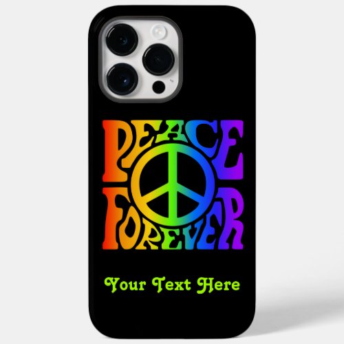 Peace Forever Vintage Retro Rainbow Custom Case_Mate iPhone 14 Pro Max Case