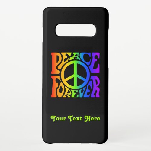Peace Forever Vintage Retro Rainbow Graphic Samsung Galaxy S10 Case