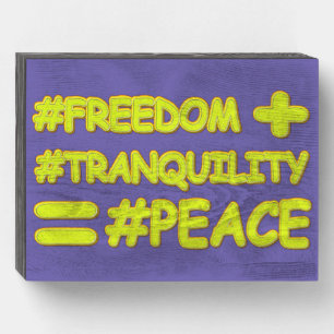 "PEACE FORMULA EQUATION" Cute Design. Buy Now Wooden Box Sign