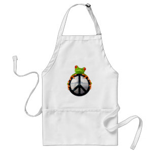 peace frog1 adult apron