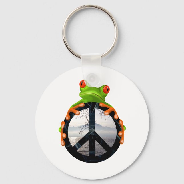 peace frog1 keychain (Front)