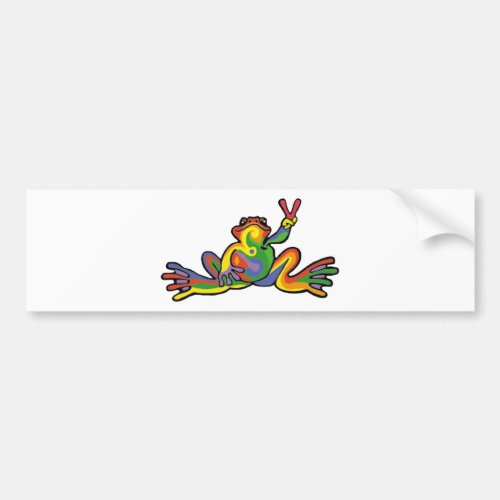 Peace Frog Bumper Sticker