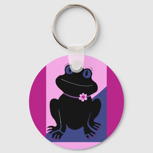 Peace Frog Button Keychain (Front)