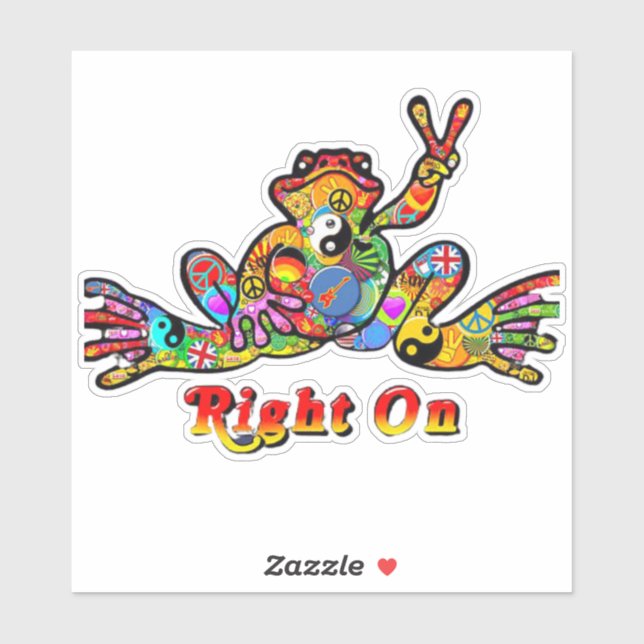 Peace frog right on sticker (Sheet)