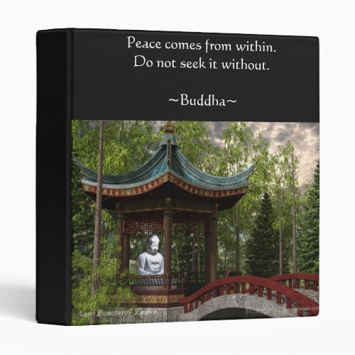 Peace From Within Buddha Quote Binder