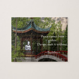 Peace From Within, Buddha Quote Jigsaw Puzzle