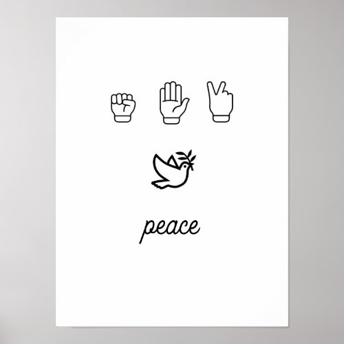 Peaceful Dove Rock Paper Scissors _ Poster