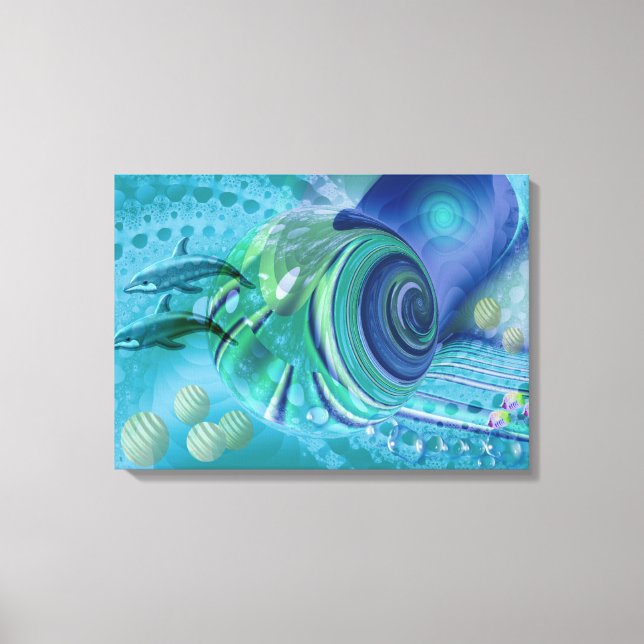 Peace ful Ocean Mixed media art Canvas Print (Front)