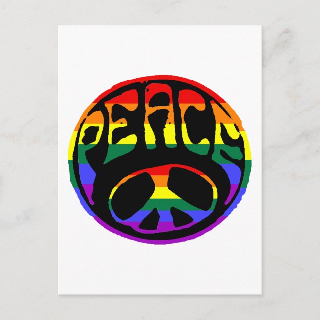 Peace - Gay Flag Postcard (Front)