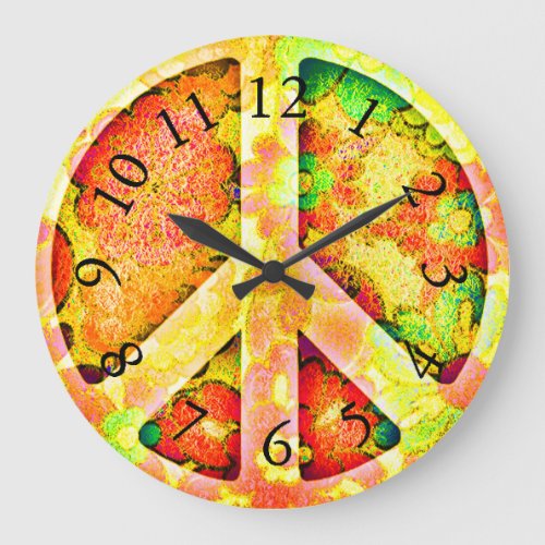 Peace Glow Large Clock