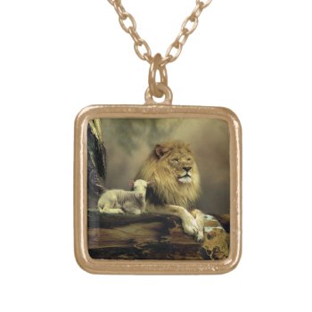 Peace Gold Plated Necklace by DianesFineArt at Zazzle