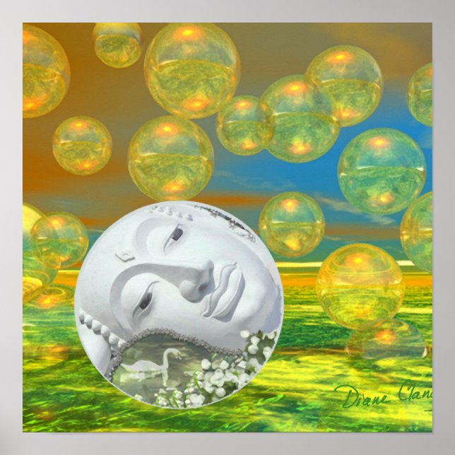 Peace – Golden and Emerald Serenity Poster (Front)