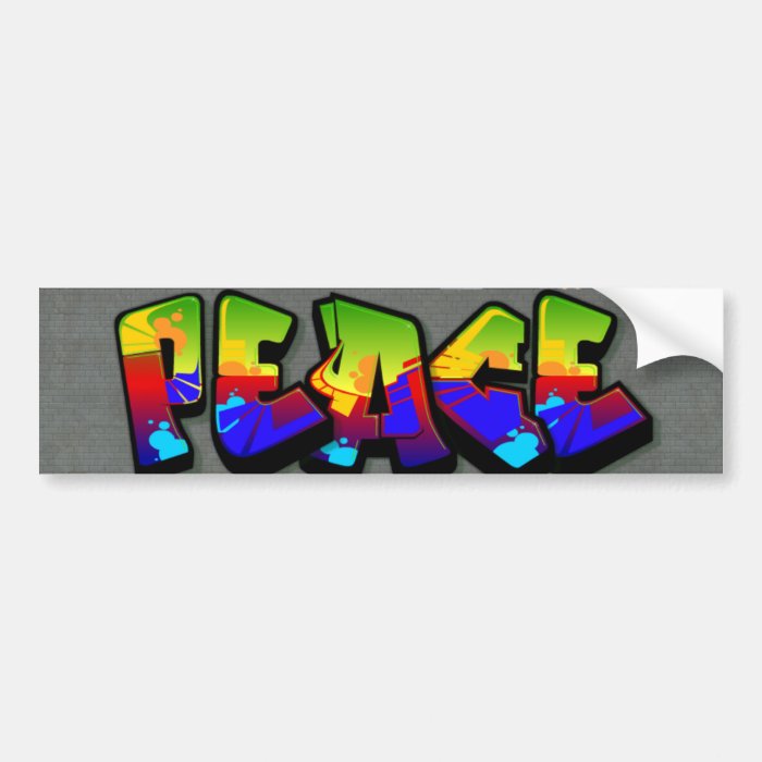 Peace Graffiti Bumper Stickers