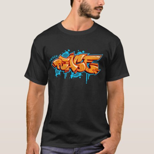 PEACE Graffiti Hip Hop Style Graphic Gift T_Shirt