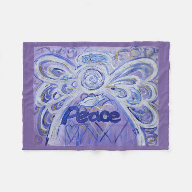 Peace Guardian Angel Art Custom Fleece Blanket (Front (Horizontal))