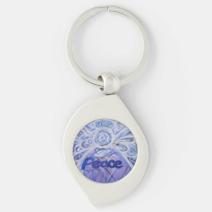 Peace Guardian Angel Word Custom Keychains