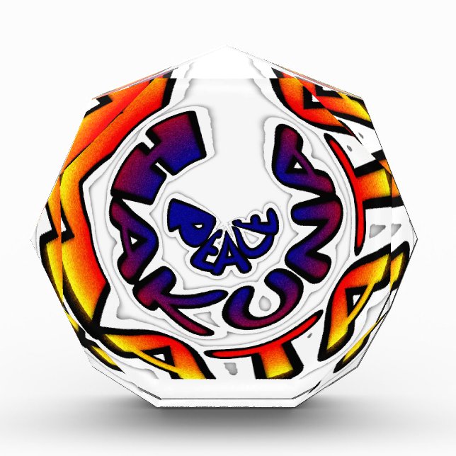 "Peace Hakuna Matata" Circular Art Print Acrylic Award (Front)