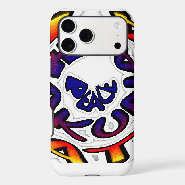 "Peace Hakuna Matata" Circular Art Print Case-Mate iPhone Case (Back)