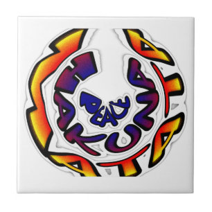 "Peace Hakuna Matata" Circular Art Print Ceramic Tile