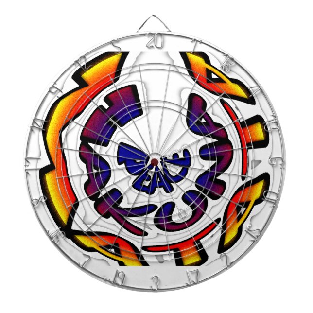 "Peace Hakuna Matata" Circular Art Print Dartboard (Front)