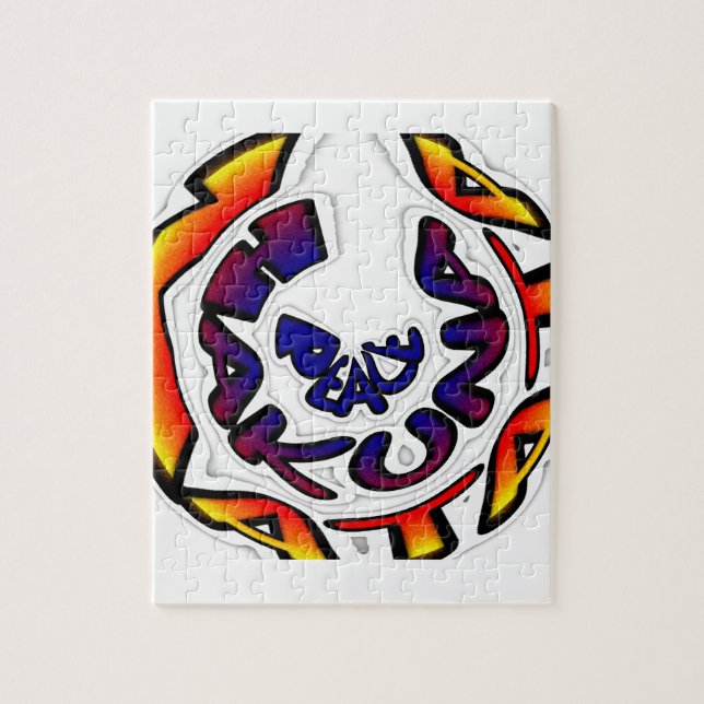 "Peace Hakuna Matata" Circular Art Print Jigsaw Puzzle (Vertical)