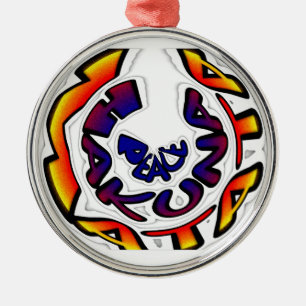 "Peace Hakuna Matata" Circular Art Print Metal Ornament