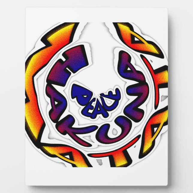 "Peace Hakuna Matata" Circular Art Print Plaque (Front)