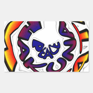 "Peace Hakuna Matata" Circular Art Print Rectangular Sticker