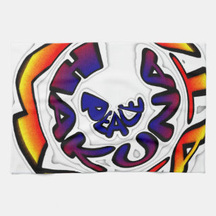 "Peace Hakuna Matata" Circular Art Print Towel