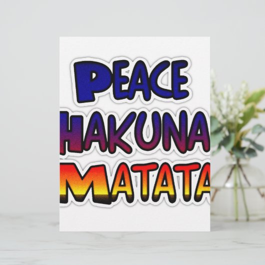 Peace Hakuna Matata Gifts Products (Standing Front)