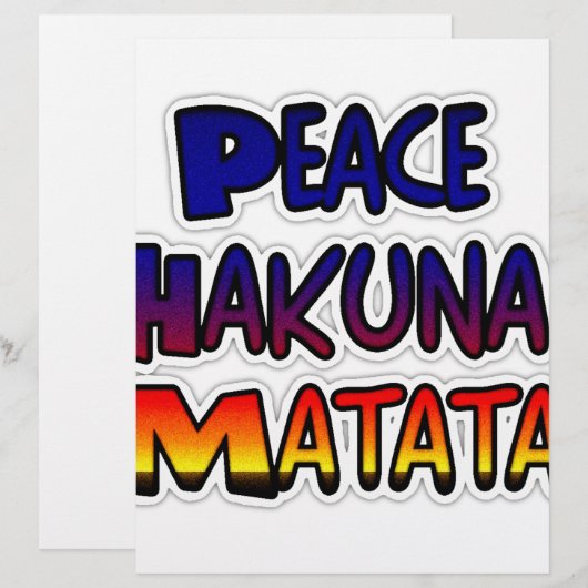Peace Hakuna Matata Gifts Products (Front/Back)