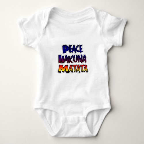 Peace Hakuna Matata Gifts Products Baby Bodysuit