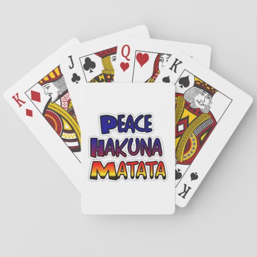 Peace Hakuna Matata Gifts Products Playing Cards
