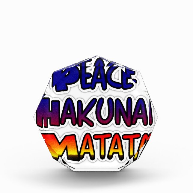 Peace Hakuna Matata Gradient Art Acrylic Award (Front)