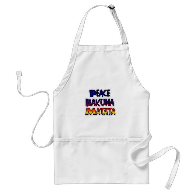 Peace Hakuna Matata Gradient Art Adult Apron (Front)