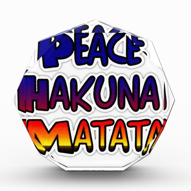 Peace Hakuna Matata Gradient Art Award (Front)