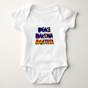 Peace Hakuna Matata Gradient Art Baby Bodysuit