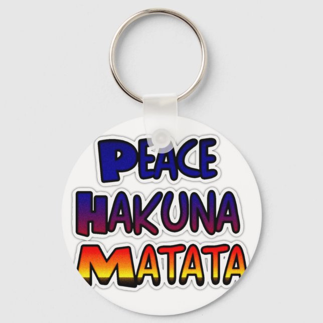 Peace Hakuna Matata Gradient Art Keychain (Front)