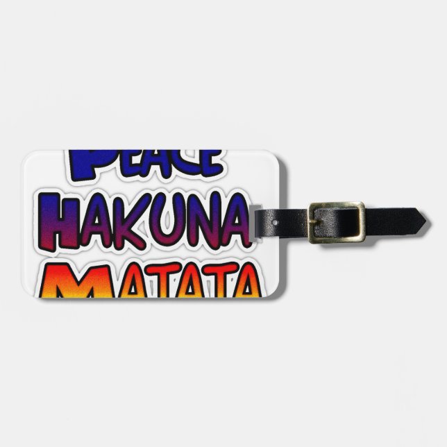Peace Hakuna Matata Gradient Art Luggage Tag (Front Horizontal)