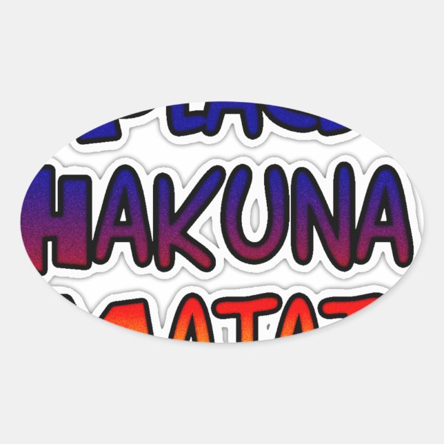 Peace Hakuna Matata Gradient Art Oval Sticker (Front)