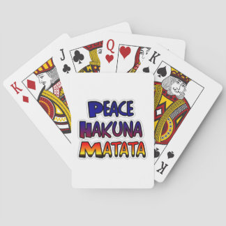 Peace Hakuna Matata Gradient Art Poker Cards