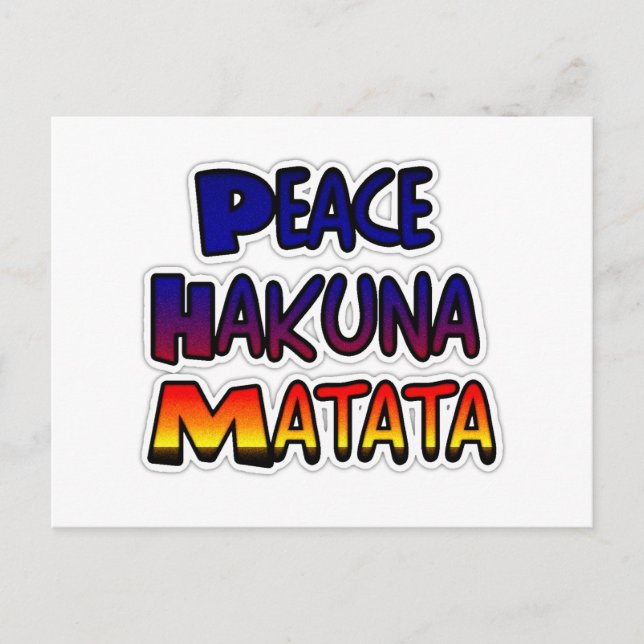 Peace Hakuna Matata Gradient Art Postcard (Front)