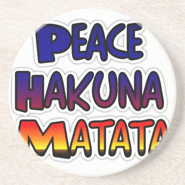 Peace Hakuna Matata Gradient Art Sandstone Coaster (Front)