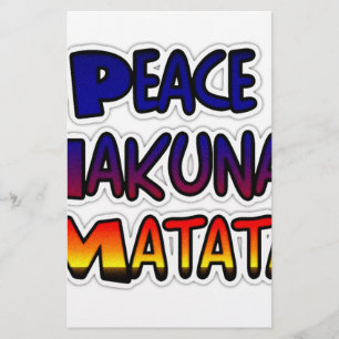Peace Hakuna Matata Gradient Art Stationery