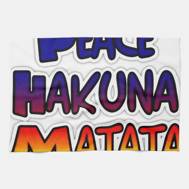 Peace Hakuna Matata Gradient Art Towel (Horizontal)