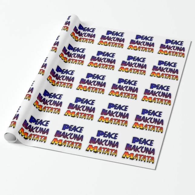 Peace Hakuna Matata Gradient Art Wrapping Paper (Unrolled)
