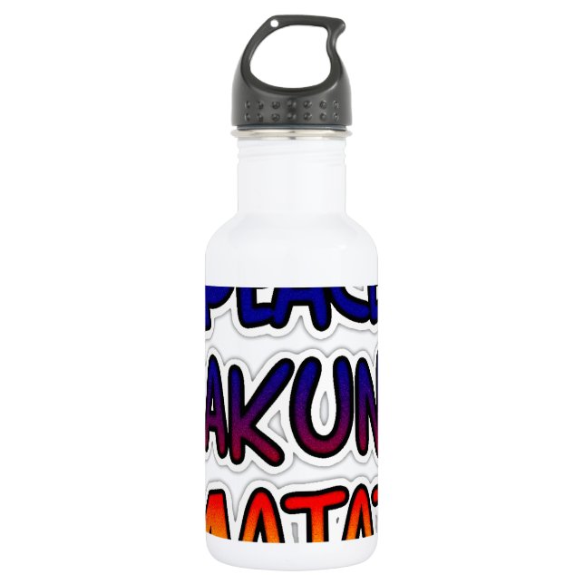 Peace Hakuna Matata Stainless Steel Water Bottle (Front)