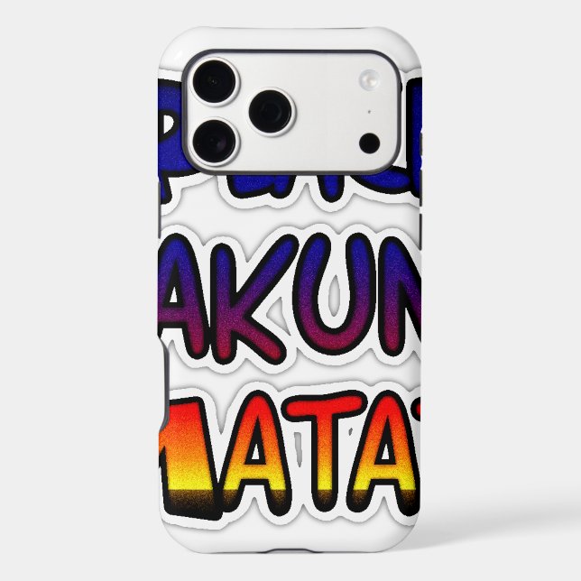 Peace HAKUNA MATATA: Swahili Bold Gradient Blue Pu Case-Mate iPhone Case (Back)